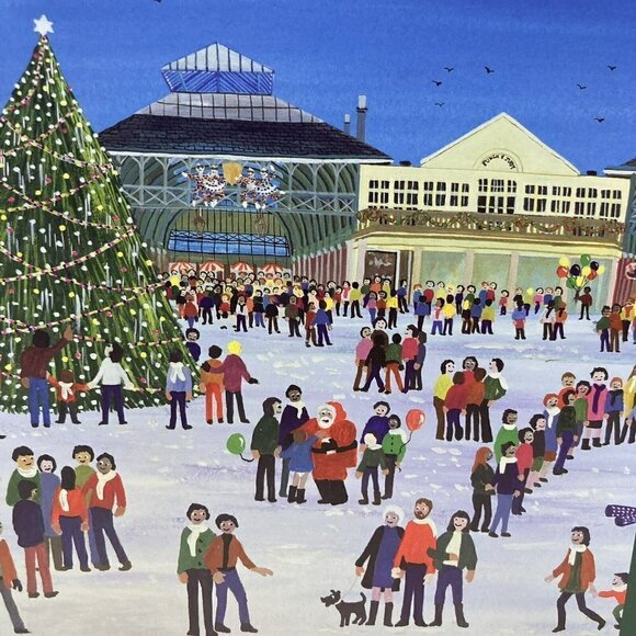 Christmas Plaza 500 Piece Puzzle Jody Joel Artwork Galison Designs NIB - Picture 2 of 9